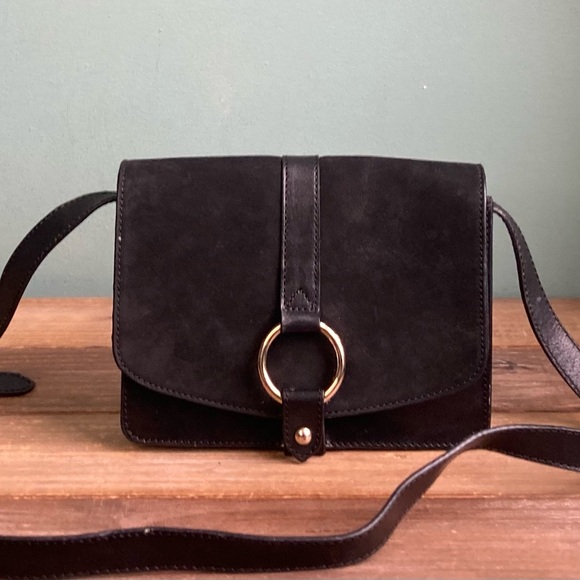 & Other Stories Ring Suede and Leather Crossbody Bag - Picture 5 of 11